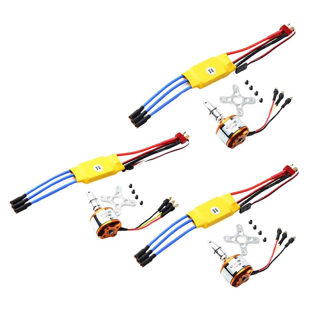 

A2212 бесщеточный двигатель 30A ESC банан T разъем 3,5 мм KV1000 / KV1400 / KV2000 для радиоуправляемых летающих игрушек
