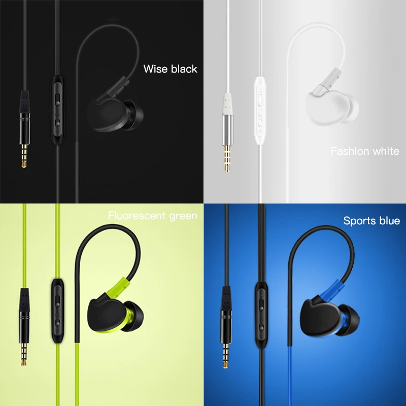 

3.5mm Super Bass Sound Earphone Dual Unit Stereo Wired Earphones With Microphone Headset For Samsung Xiaomi iPhone Smartphone
