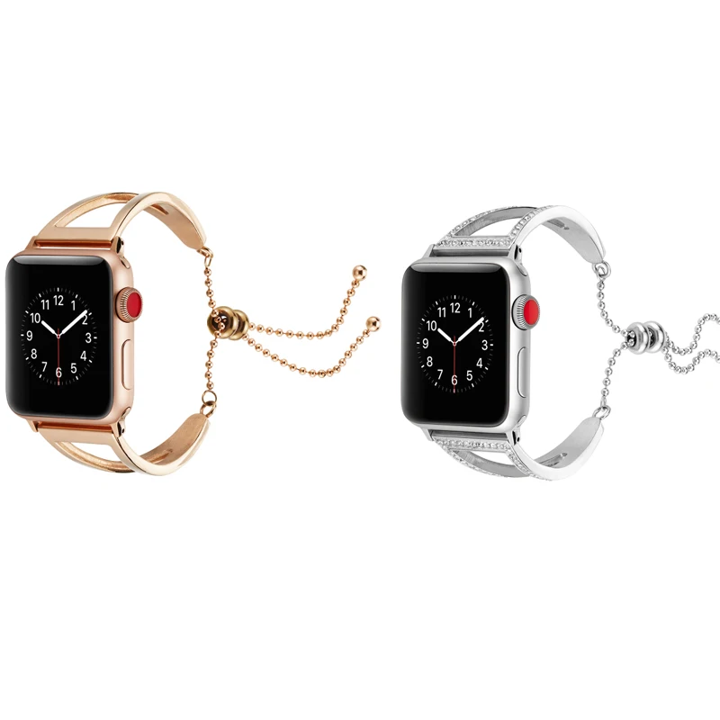 Браслет для Apple Watch ремешок женщин 38 42 40 44 мм с кулоном iwatch из нержавеющей стали