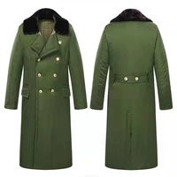 military coat long mens winter labor protection thickened green cotton warm