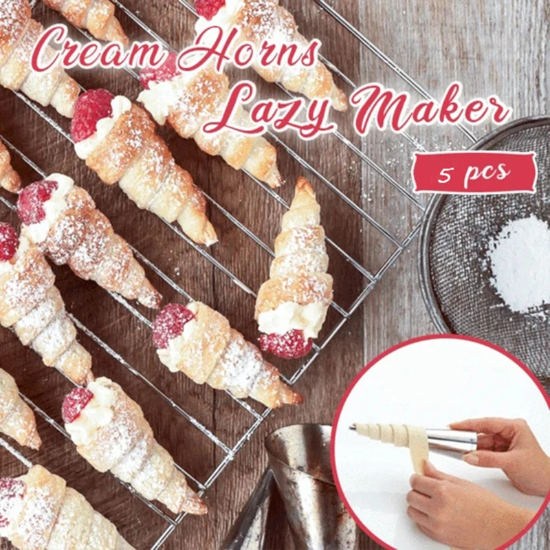 

5pcs stainless steel Cream Horns Maker Baking Mold Tools