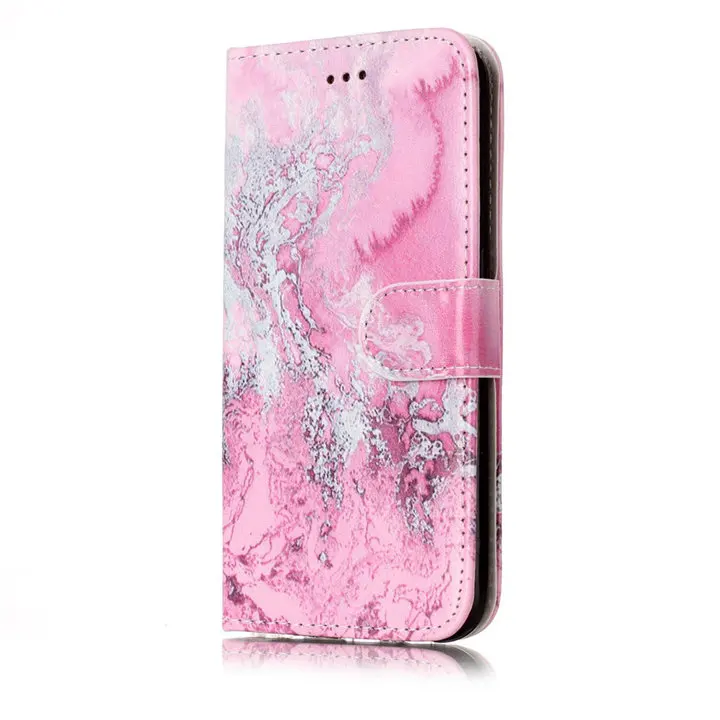 Кожаный чехол-портмоне с откидной крышкой чехол КРЫШКА ДЛЯ samsung Galaxy S9 S8 плюс S7 S6 край S5 Note8 J3 J5 J7 A3 A5 слот для карт памяти чехол P01G - Цвет: Pink Sea Water