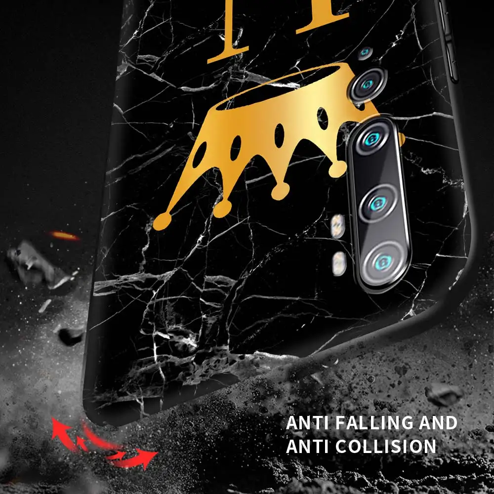 

Initial Letter M Z Crown Case For Xiaomi Mi Note 11 10T Pro 10 9T A2 Lite CC9e Poco X3 NFC Black TPU Shell Phone Coque Sac