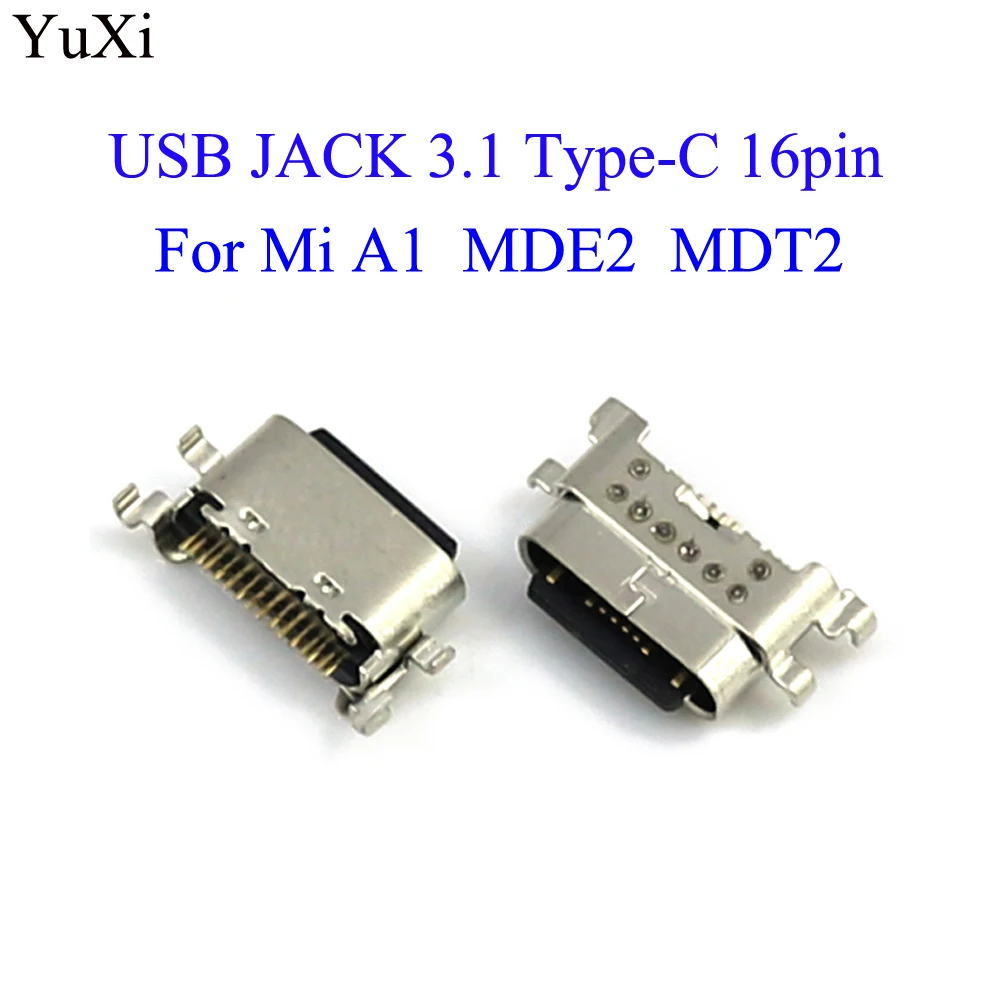 

YuXi 10 шт./лот разъем Micro USB 3,1 Type-C 16 контактов для Xiaomi Mi A1 Женский Разъем для детской зарядки разъем для зарядного порта