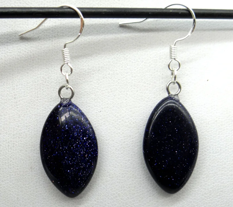 Серьги подвески А4 с натуральным камнем бирюзовые кварцевые тигровый глаз