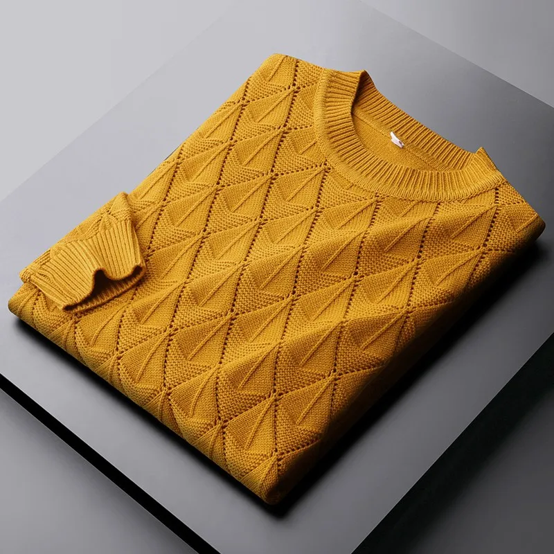 

Мужской Жаккардовый свитер с круглым вырезом, размеры до 3XL