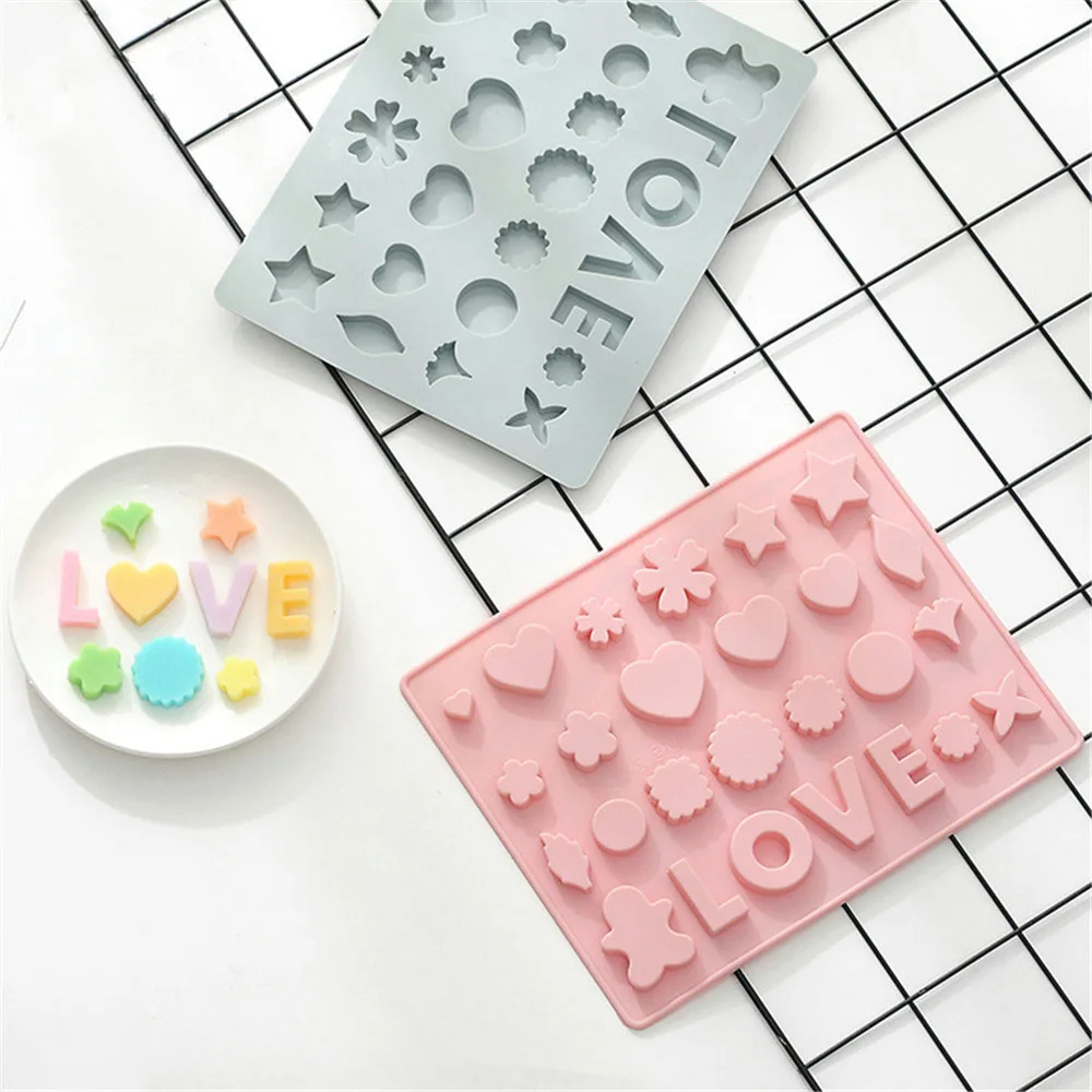 

26 Grid LOVE Silicone Chocolate Molds Fondant Cakes Decorating Tools DIY Candy Mold High Quailty Kitchen Accessories For Baking