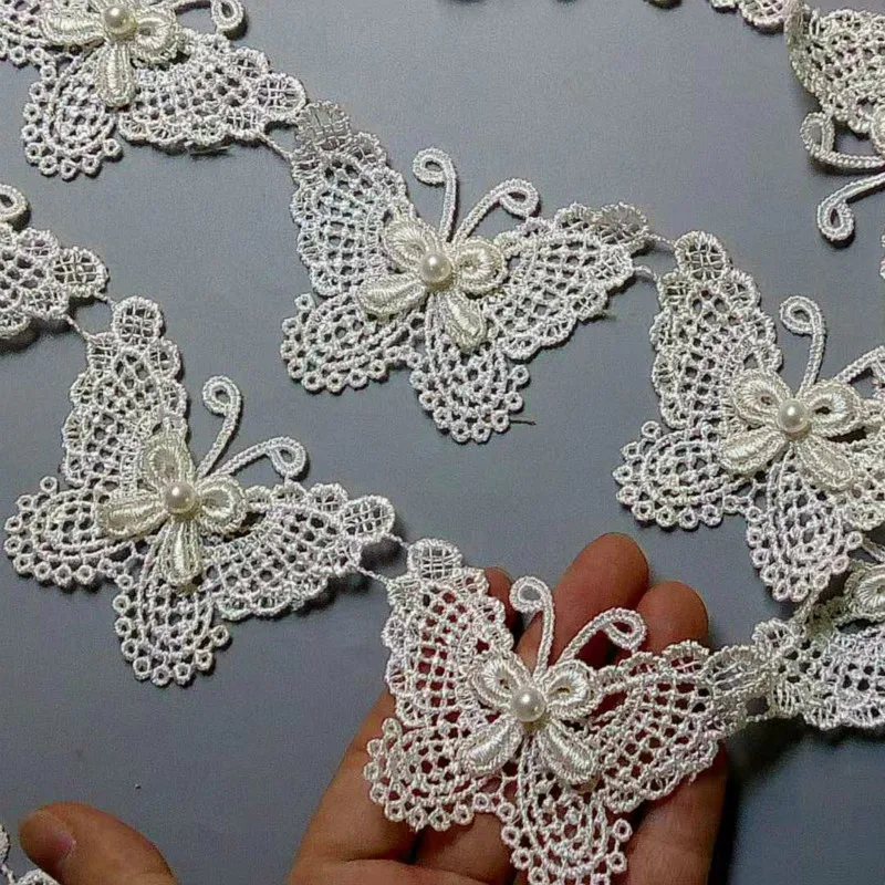 Вышитая жемчужинами тесемка цвета слоновой кости 10 шт. ручная работа шитье