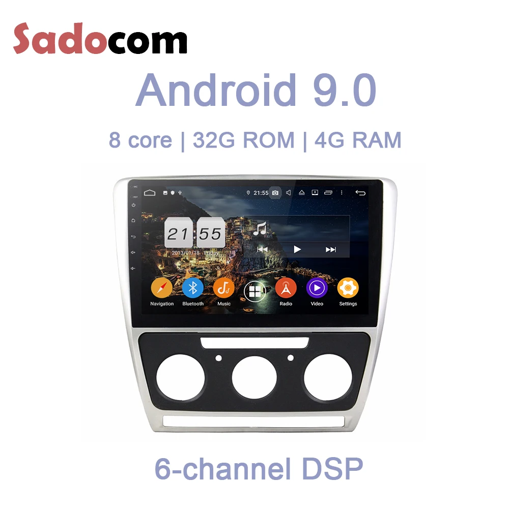 HD 10 1 &quotAndroid 9 0 для VW Octavia MT 2010 2014 4 Гб ОЗУ 32 ПЗУ автомобильный dvd плеер GPS ГЛОНАСС