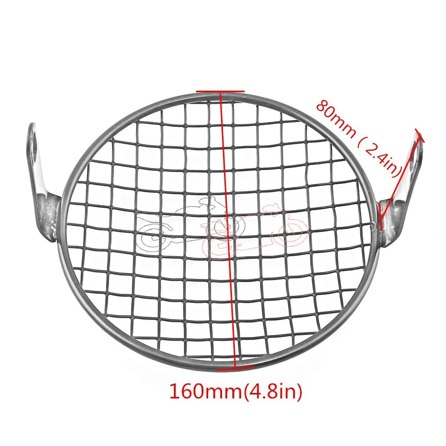 

Racing Vintage Old School Metal Grill Motorcycle Side Mount Headlight Cover 6.3Inch Universal Fits For Cafe Racer Bobber CB
