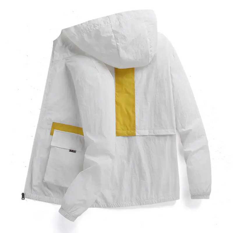 

Jacket Men Long-sleeve Summer Thin Sun-protection Breathable Casual Mens Coat Light Solid Simple All-match Loose 4XL Jackets New