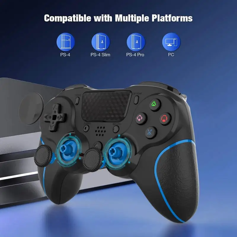 Совместимый с Bluetooth игровой контроллер беспроводной геймпад подходит для PS4 Apple