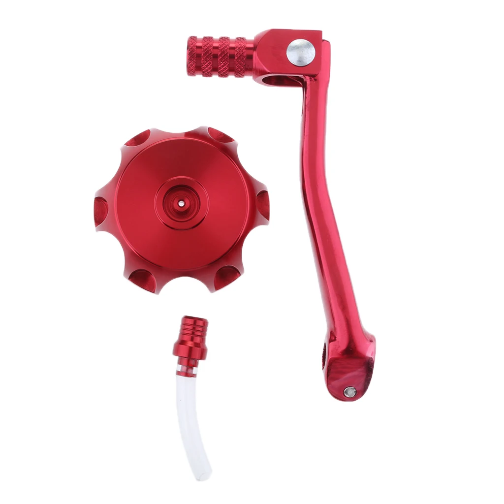 Red Folding 11mm Gear Shifter Lever + Gas Fuel Tank Cap for CRF50 125cc Pit Dirt Bike |