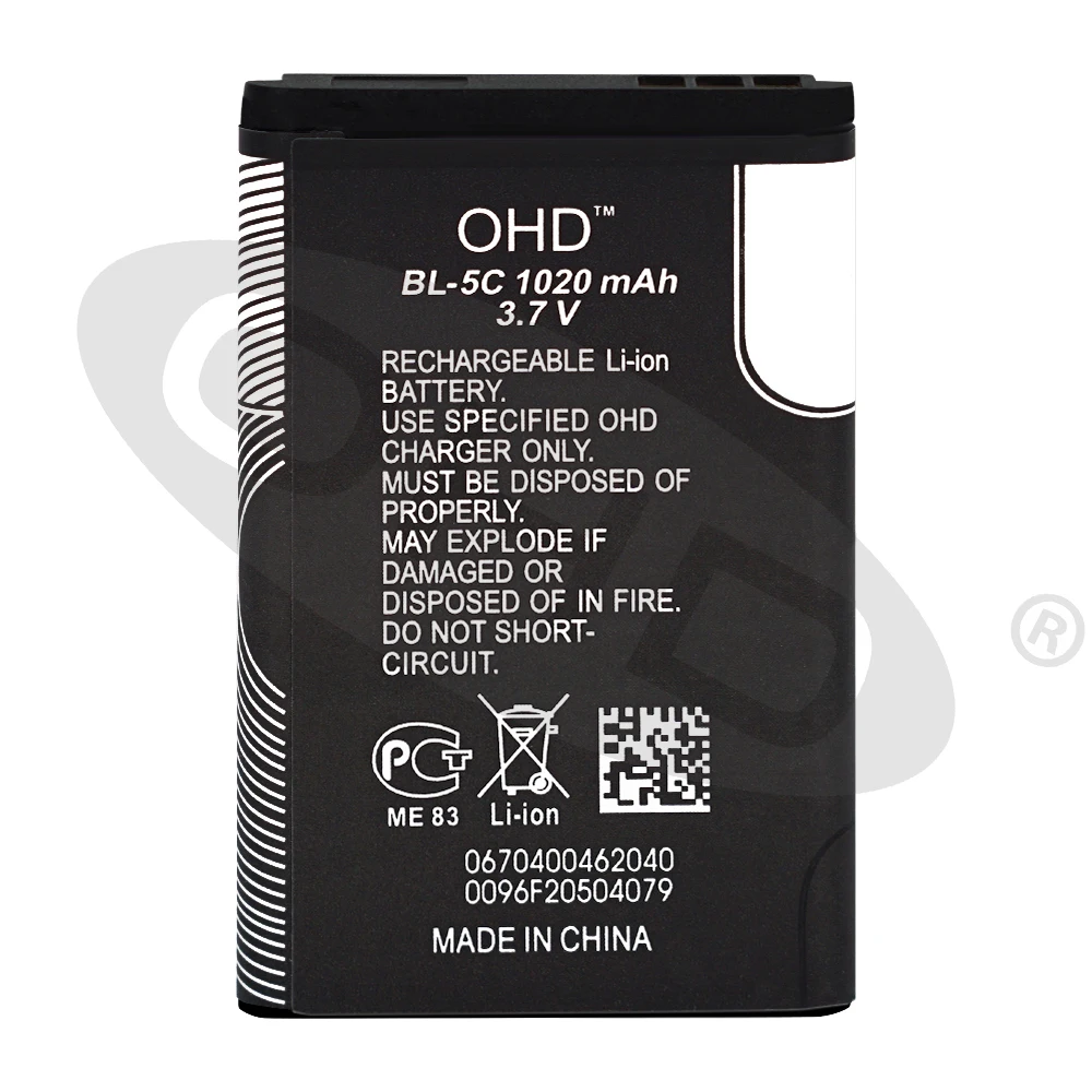 OHD новый оригинальный BL5C BL-5C BL 5C Аккумулятор для Nokia 1100 1110 1200 1208 1280 1600 2600 2700 3100 3110 5130