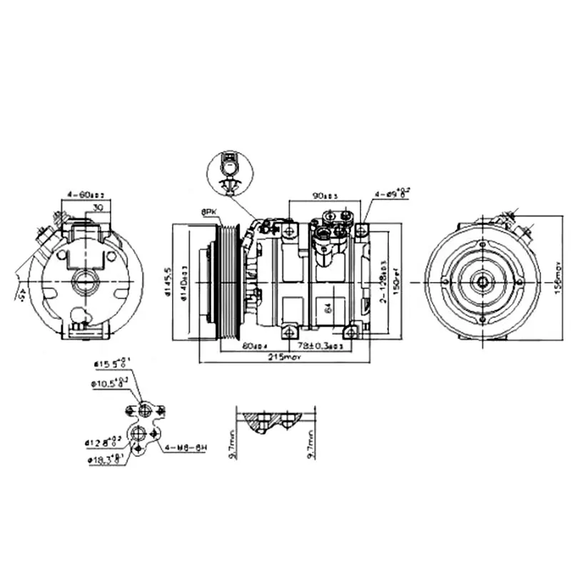 Компрессор воздушного кондиционера 10S15L для TOYOTA CELICA COROLLA PICNIC 1999-2007 8831002200 8832002120 883202