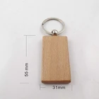 100 чистый деревянный брелок прямоугольный гравировальный Ключ ID может быть выгравирован DIY