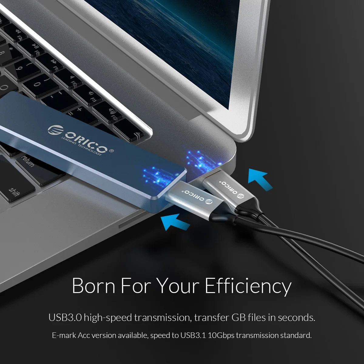 Кабель ORICO USB 3,1 type C-type c 10 Гбит/с 5А QC3.0 для быстрой зарядки кабель type-c для мобильного телефона Macbook Matebook ноутбука