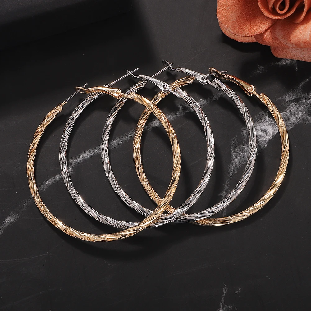 Женские серьги с фианитом BA большие золотистые/Серебристые разных стилей