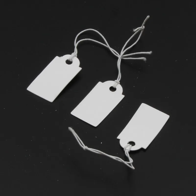 13x26mm 100pcs New Rectangular Paper Price Tag White Blank String Watch Jewelry Display Cards Promotion Label For Sales | Украшения и