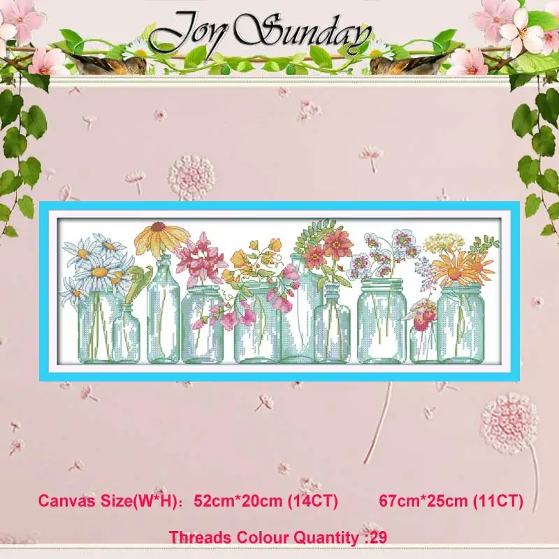 Вазы с цветами вышивка крестиком цветы ручной работы 11CT 14CT хлопковые наборы для
