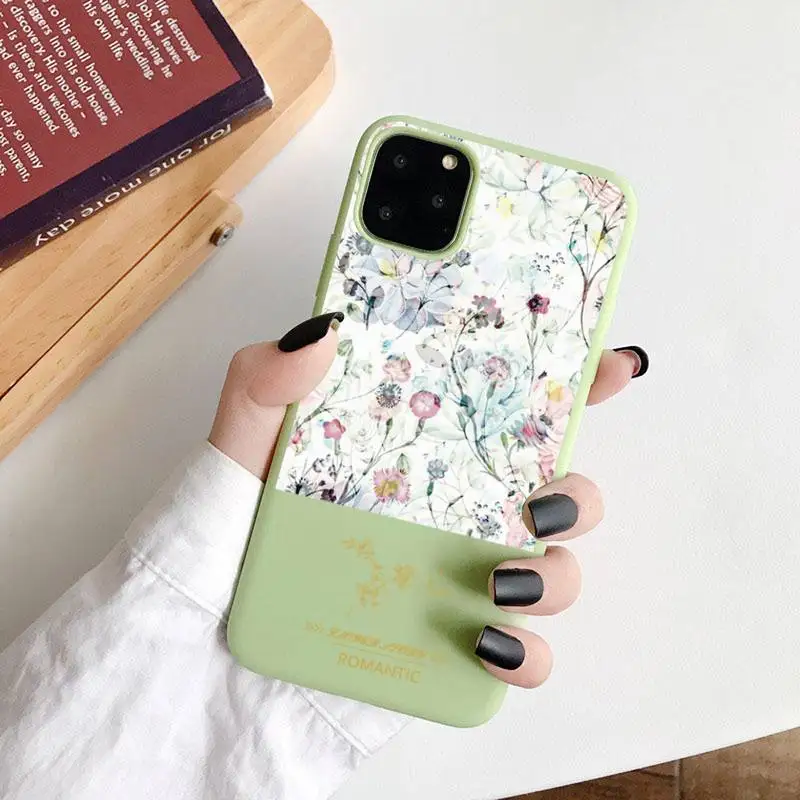 

Summer Flowers Pineapple Phone Case Green Candy Color for iPhone 6 7 8 11 12 s mini pro X XS XR MAX Plus