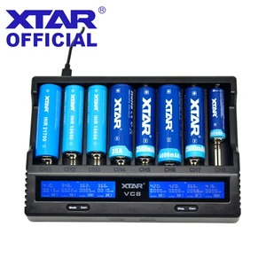 xtar battery 18650 charger vc8 vc4 vc4s vc2 vc2s fast charging qc charger rechargeable battery aaa aa 20700 21700 18650 battery free global shipping