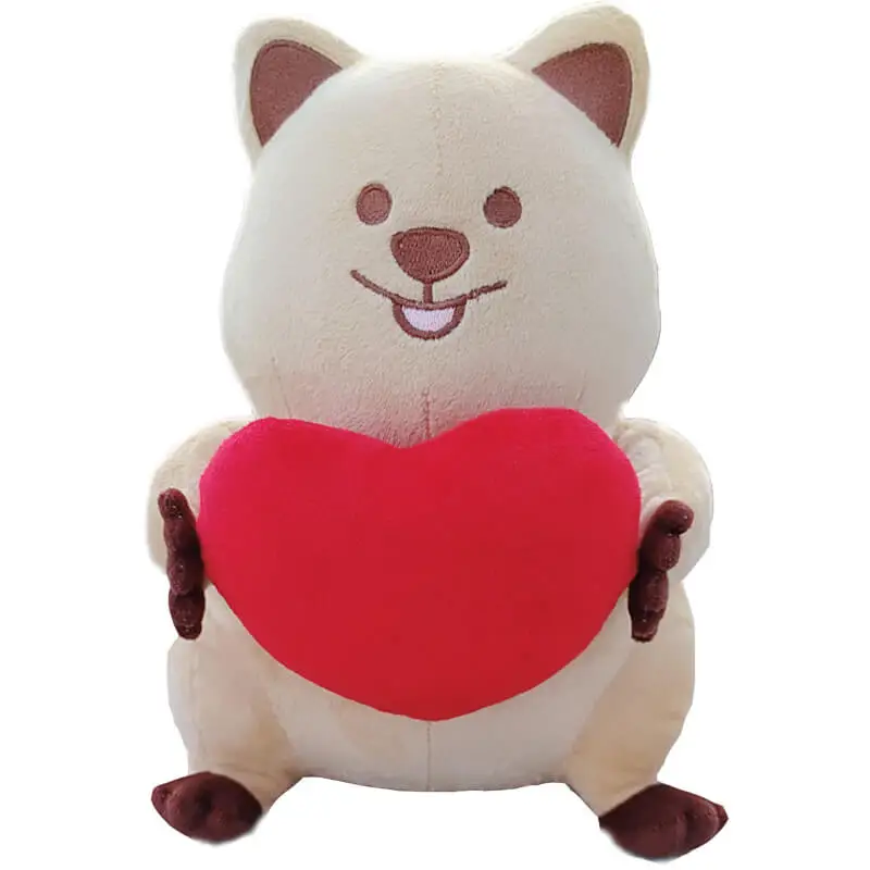 

24cm fat Setonix brachyurus Plush toy Soft Hug Stuffed bear with Red Heart high quality Gift for Girl sleeping Naughty Animal