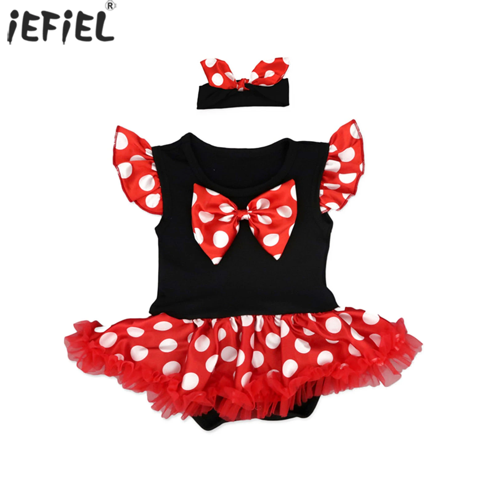 

Newborn Mermaid Costume Infant Baby Girls Mermaid Rompers Jumpsuit Princess Polka Dots Tutu Dress+Headwear Outfits Baby Clothing