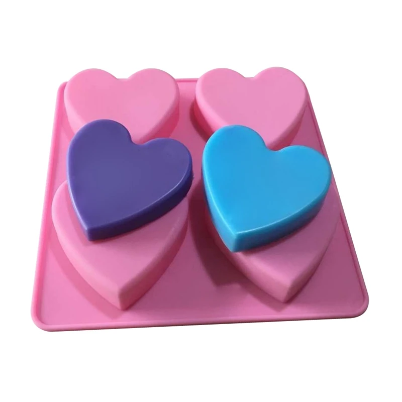 DIY силиконовые формы для мыла в форме сердца 3D Ручная работа ароматерапия свеча 4