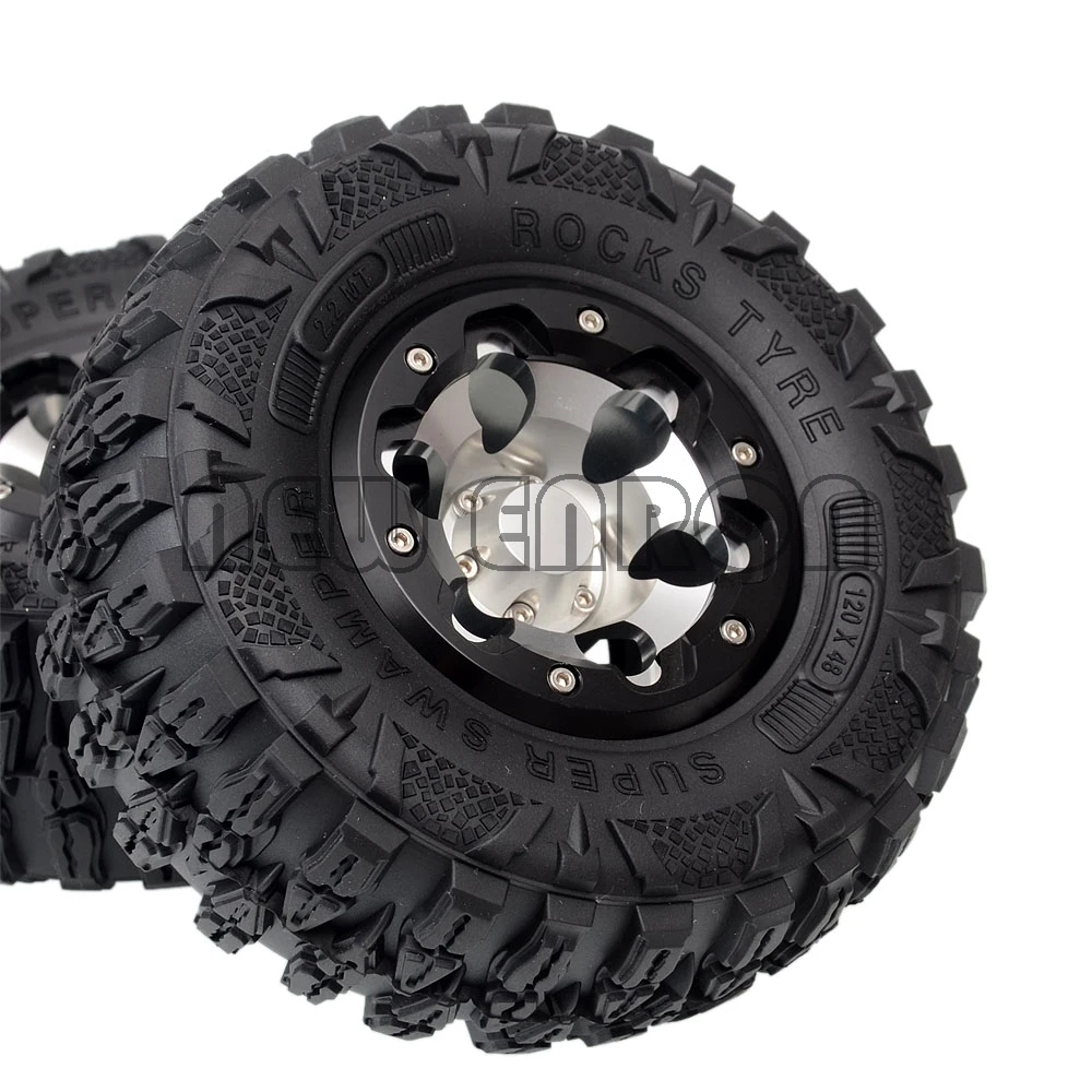 ENRON 4P АЛЮМИНИЕВЫЙ 2," Beadlock колеса диски ступицы супер Swamper Rocks шины 120 мм для 1/10 RC Гусеничный SCX10 II YETI TRX4