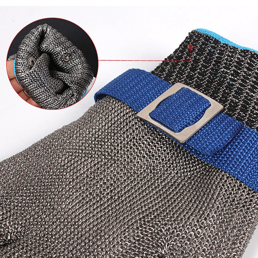 Защитные перчатки 5 уровня серебристо-серые устойчивые к порезам металлическая