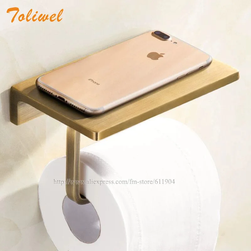 Античный латунный держатель туалетной бумаги для ванной комнаты настенный