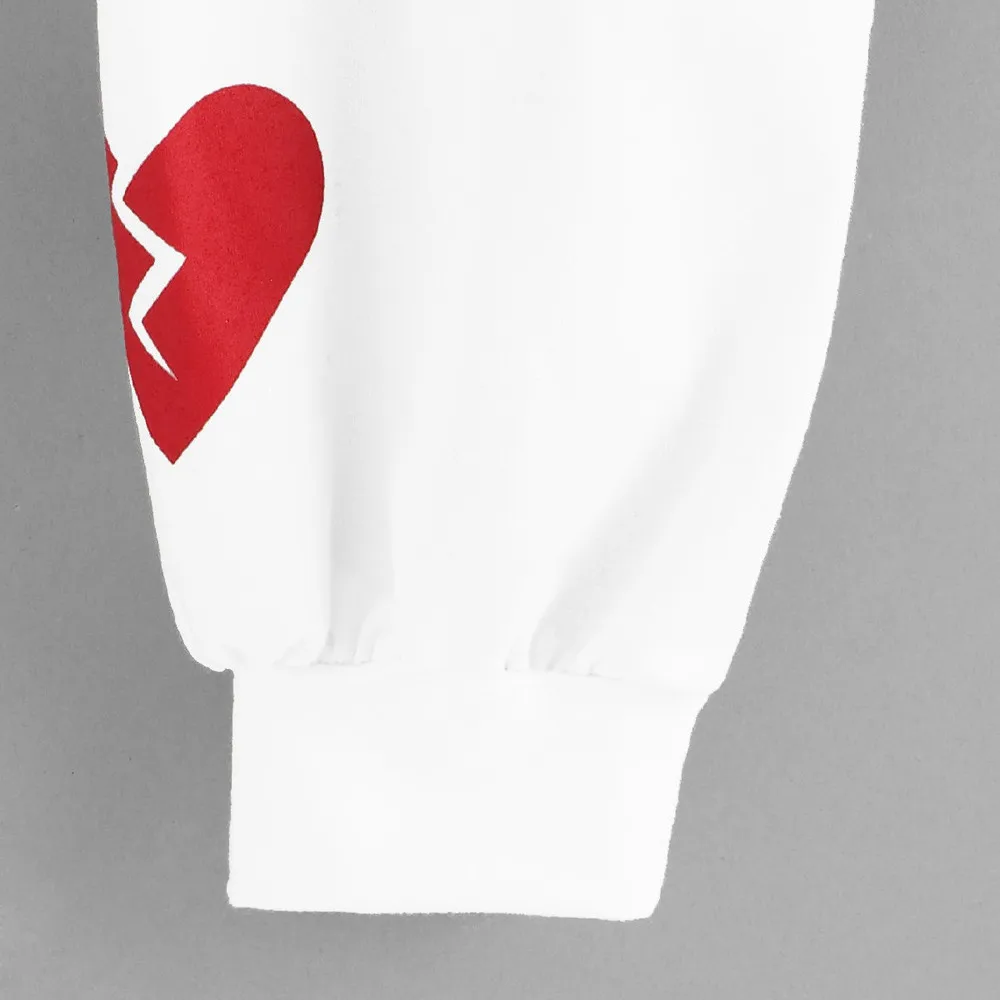 

Harajuku Hoodies Sweatshirt Riverdale Sweatshirt Women Long Sleeve Pullovers Kpop Hip Hop Streetwear Heart Color Block Crop Tops