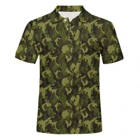 ogkb summer camouflage polo shirt men casual short sleeve shirt military streetwear funny interesting pattern polos wholesale