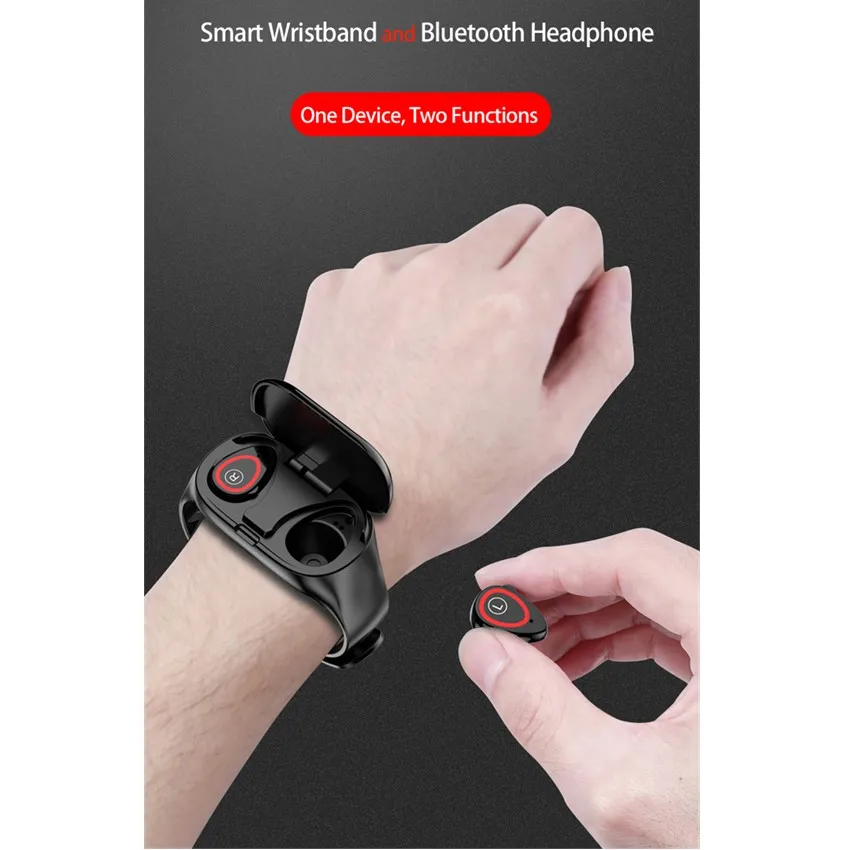Мужской спортивный смарт браслет ASKMEER M1 часы с Bluetooth наушниками наушники вкладыши