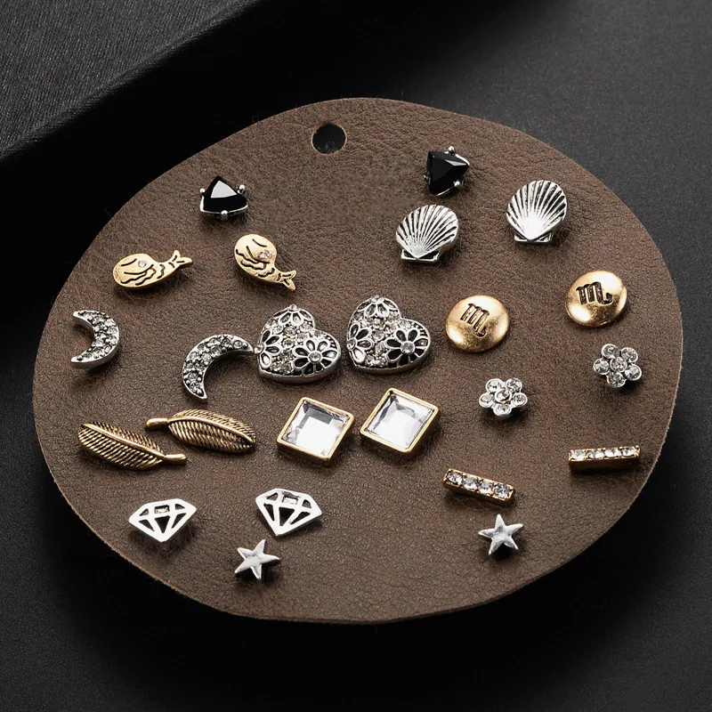 

2020 New Arrivals Vintage Heart Cross Animals Mixed Styles Crystals Stud Earrings for Women Female Earrings Jewelry Brincos