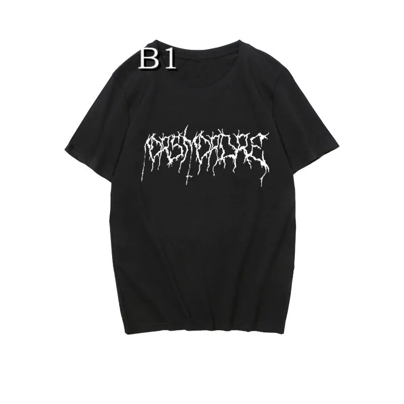 Футболка женская оверсайз с коротким рукавом и принтом в готическом стиле