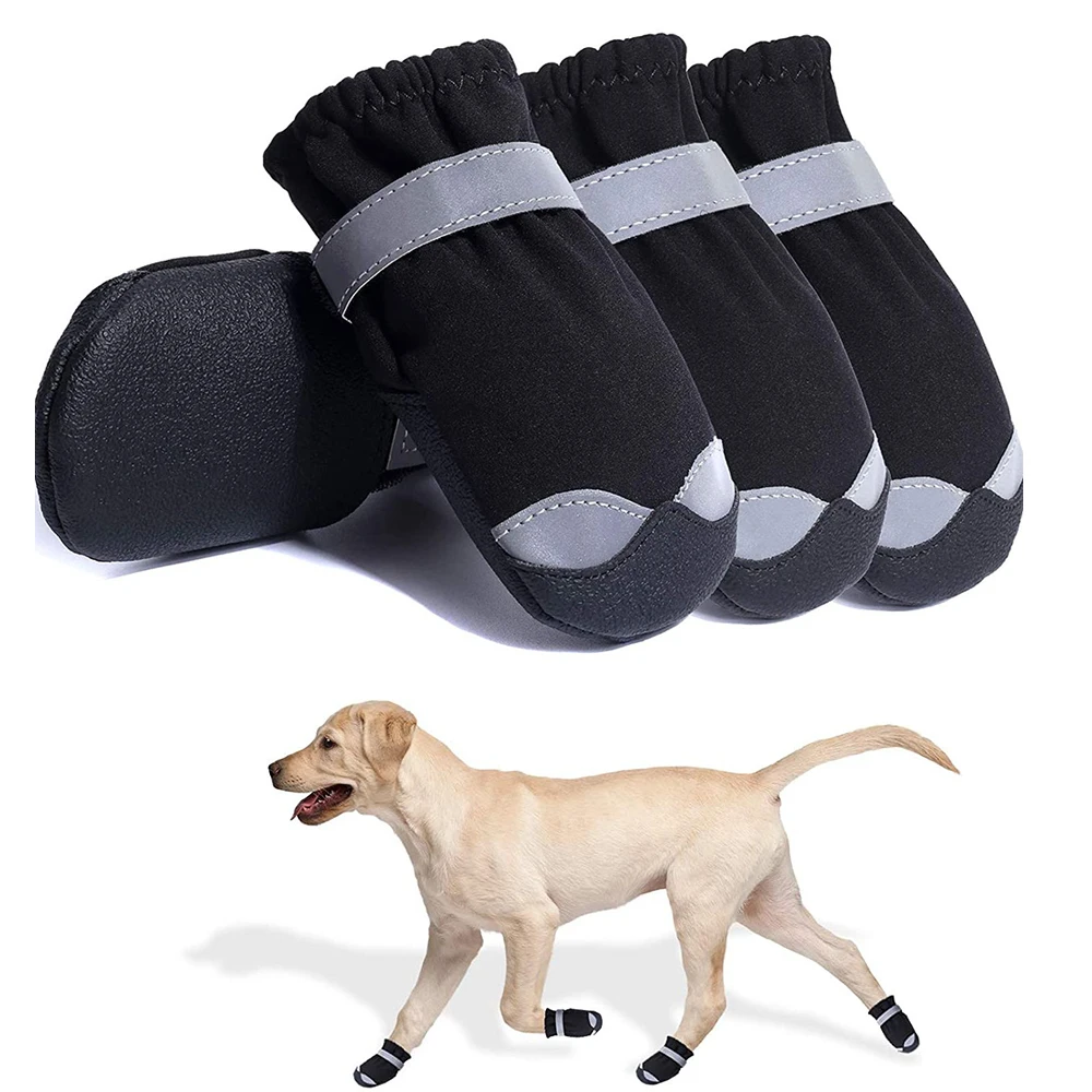 

Pet Dog Shoes Waterproof Reflective Dog Boots For Outdoor Sports Mountain Wearable PVC Soles Shoes for Small Medium Large Dogs