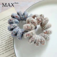 accmax new winter fur chenille telephone wire hair ties rope large size spiral shape rubber elastic hair band women accessories