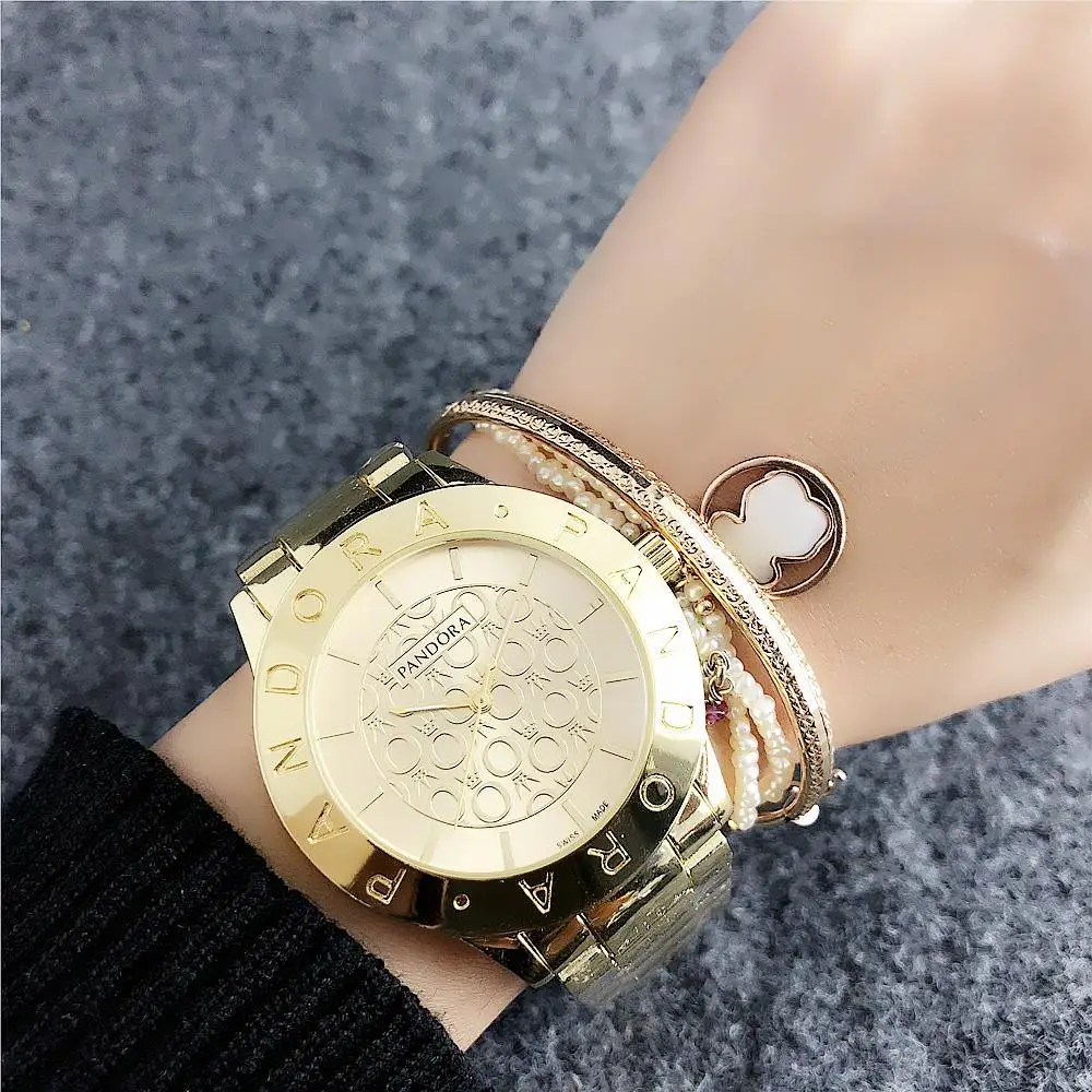 

Luxury brand Quartz Wrist Dress Women Watches Silver Bracelet Ladies Watch Stainless Steel Clock Casual pandoraes Watch P19