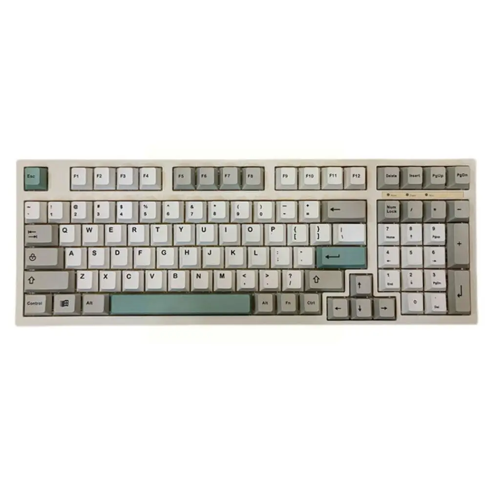

134 S/set 9009 Retro Gray White Caps Pbt Dye Sublimation Caps For Mx Switch Mechanical Board E6h1
