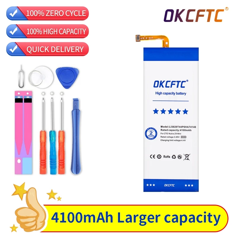 

4100mAh Li3829T44P6hA74140 Mobile Phone Replacement Battery For ZTE Nubia Z9 Max Plus Z9 mini NX508J NX510J NX511J NX512J NX518