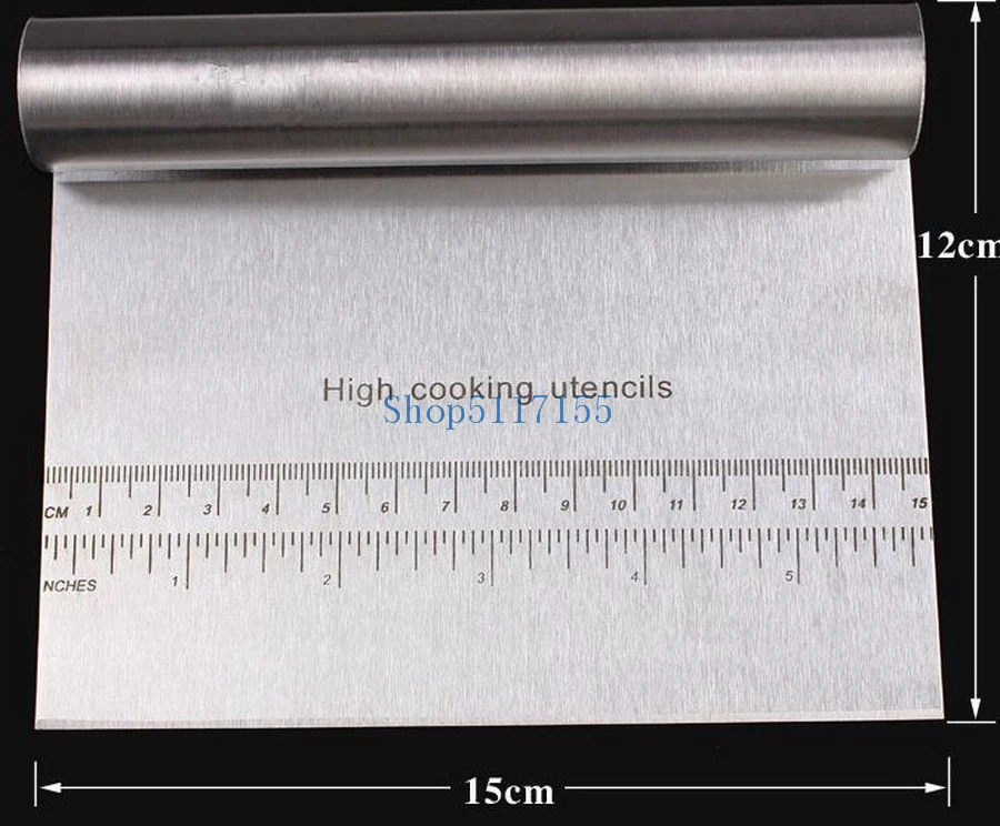

by dhl 100pcs Stainless Steel Bench Scraper, Pizza Dough Cutter , Measuring Guide 15*11.5cm kitchen tools