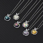 Ожерелье из серебра S925 пробы с яблоком на Рождество женское ожерелье с кристаллами Сваровски Австрийские Элементы