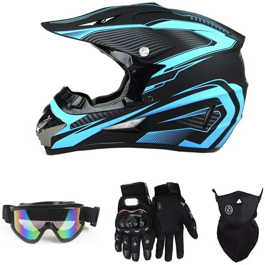

Motorcycle Helmet, Adult Full Face Off Road Protective Helmet,ATV Helmet with Gloves, Goggles, Face Shield, DOT Approved
