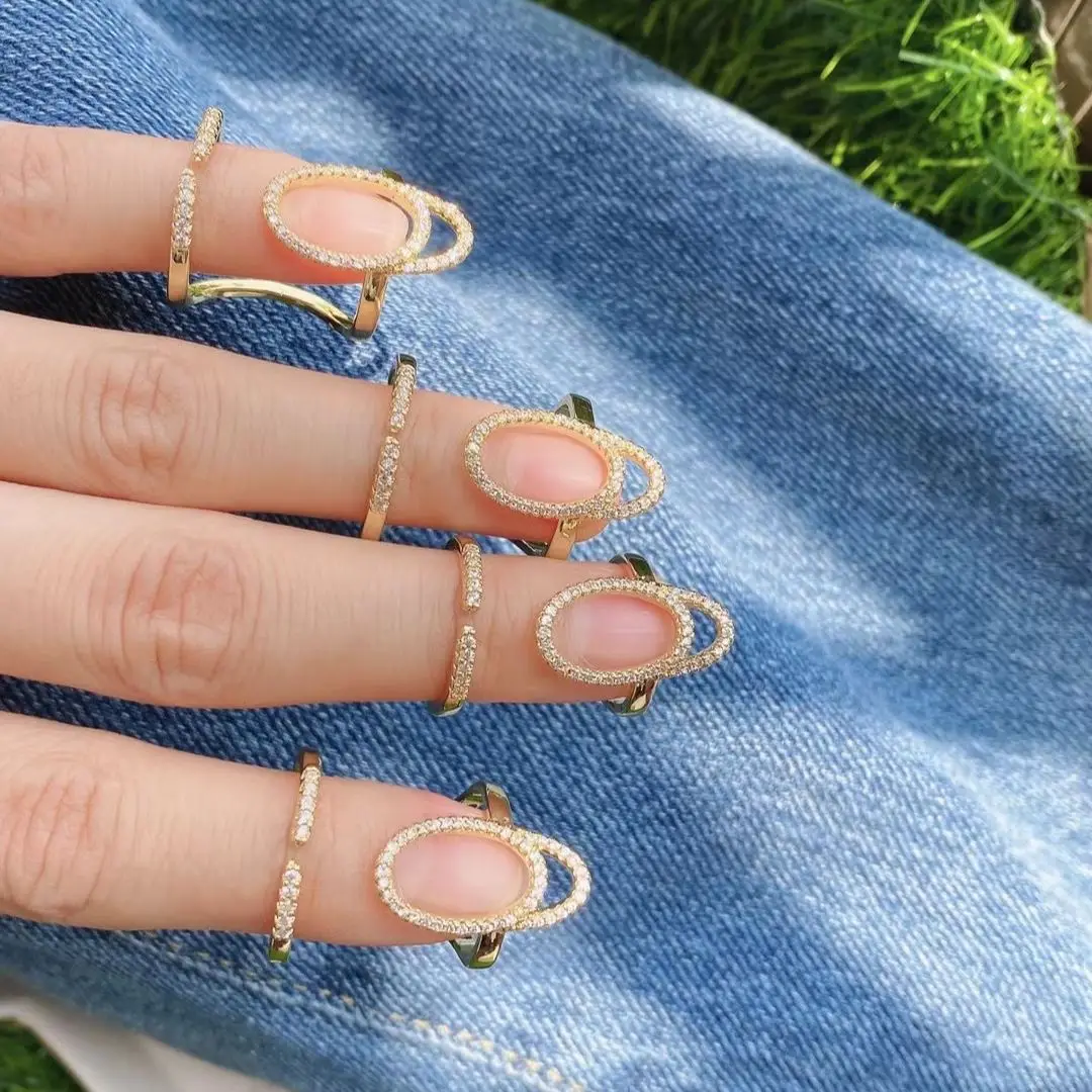 

6 шт., обручальное кольцо с золотым и серебряным покрытием, с цирконием