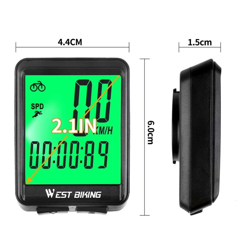 

WEST BIKING Bicycle Computer MTB Road Wired Cycling Odometer Waterproof Backlight Bike Speedometer LED Rate Wireless Stopwatch