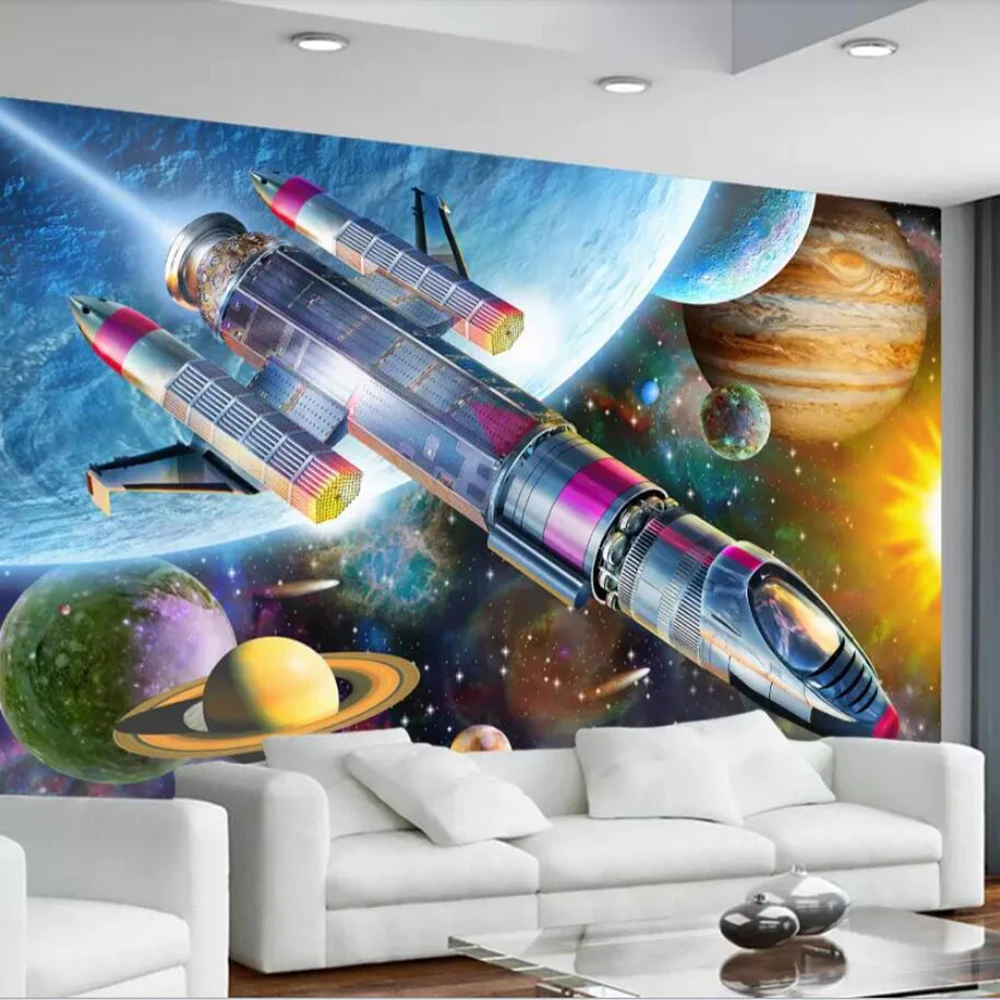3D-обои Milofi на заказ настенные современные Мультяшные обои ручной росписи космос