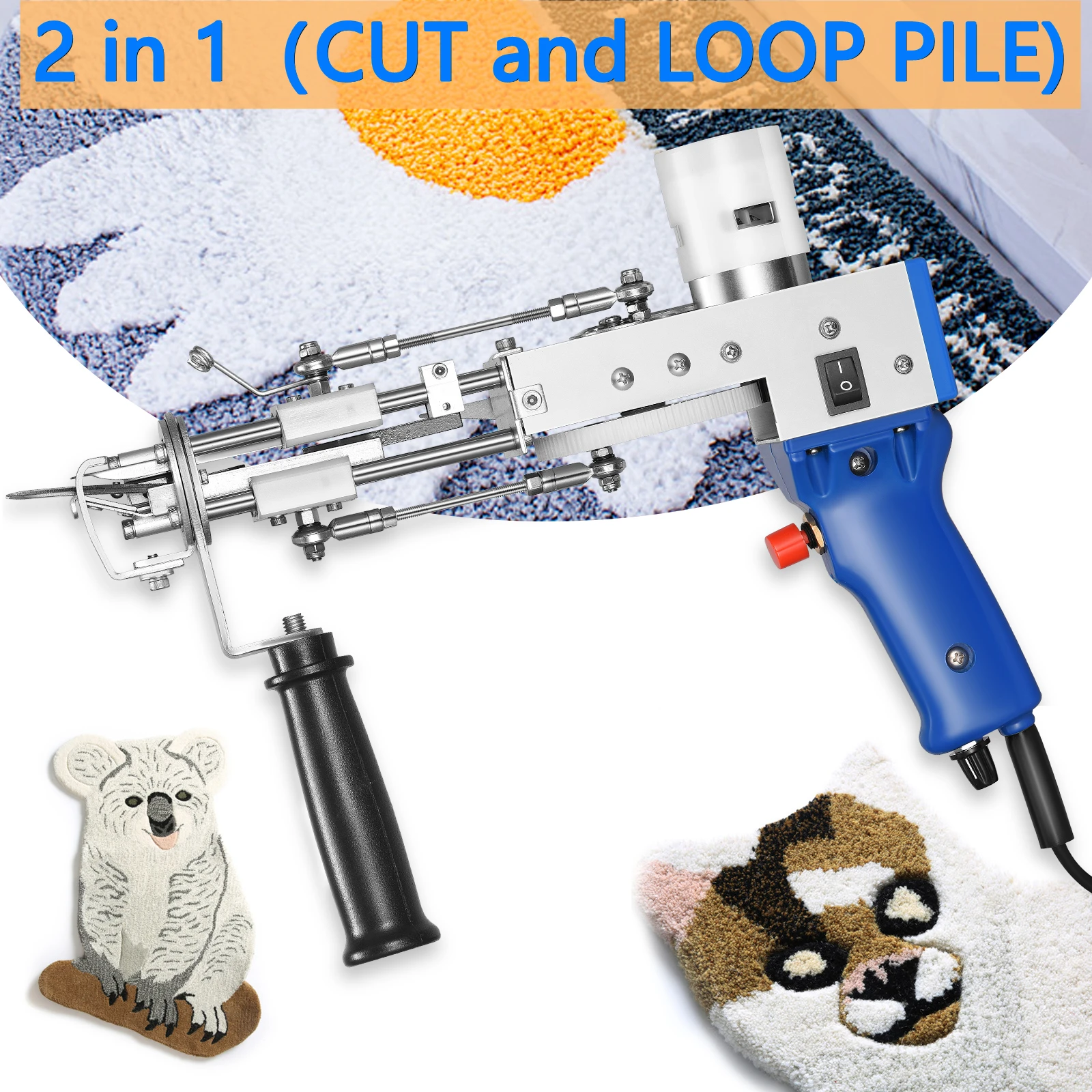 2 In 1 Tufting Gun Cut Pile And Loop Pile Electric Carpet RugGuns  Carpet Weaving Knitting Machine For DIY Knitting