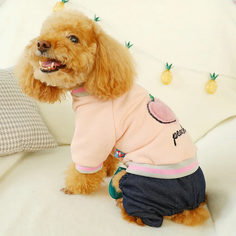 PETCIECLE Pet платье плюшевый Померанский Бишон Удобная Осенняя Модель Милая вышитая